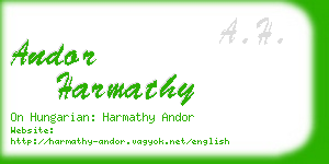 andor harmathy business card